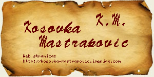 Kosovka Maštrapović vizit kartica